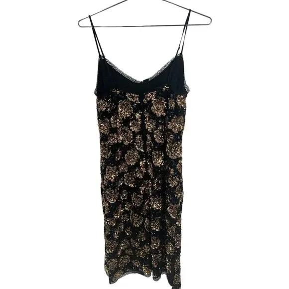J.Crew Embellished Black Collection Sequin Slip Dress Size 4 - Picture 3 of 4